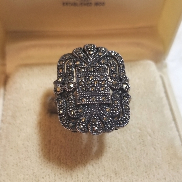 VINTAGE Designer MARC Sterling Marcasite Ring - Picture 8 of 8